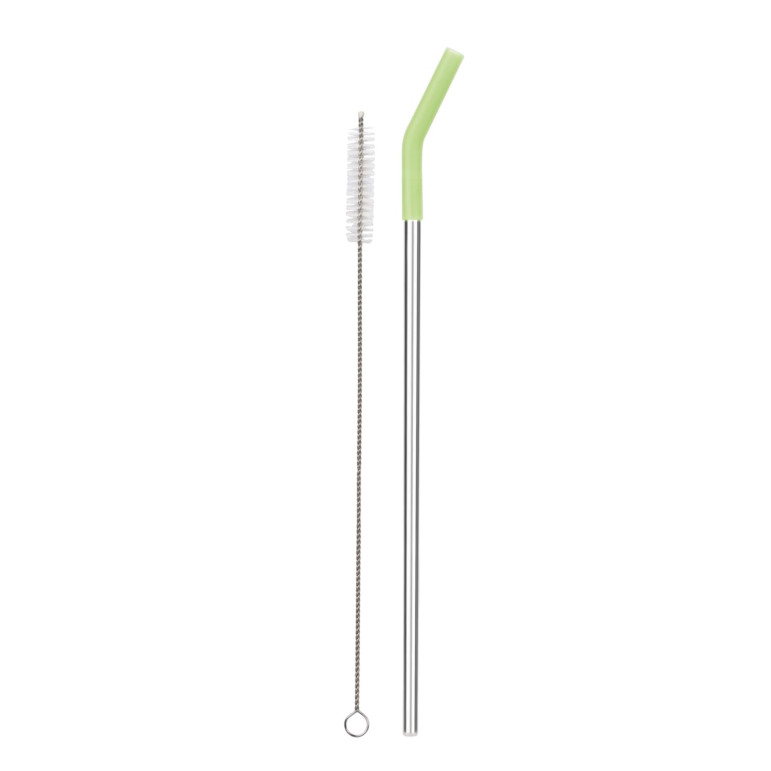 Reusable Straw Set Steel Straw, 1 Silicone Tip & 1 Cleaning Brush (3 Pcs)