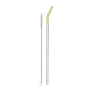 Reusable Straw Set Steel Straw, 1 Silicone Tip & 1 Cleaning Brush (3 Pcs)