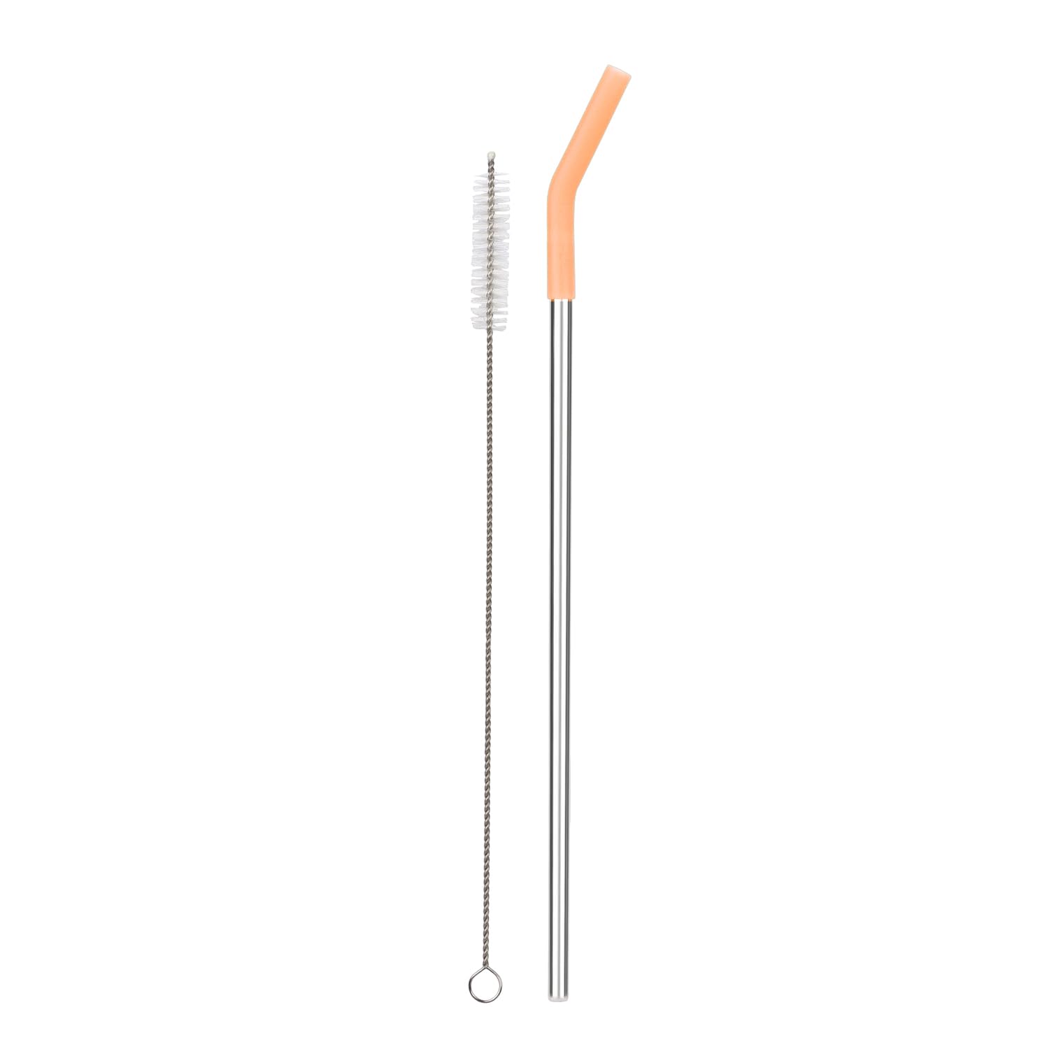 Reusable Straw Set Steel Straw, 1 Silicone Tip & 1 Cleaning Brush (3 Pcs)