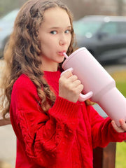 Stainless Steel Vacuum Tumbler with Straw and Lid & Handle - (1200 ML)