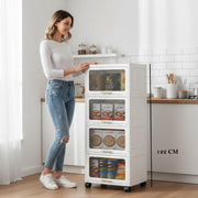 Foldable Storage Box ,Closet Organizers Plastic with doors and lids White 55 CM
