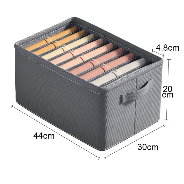 Fabric Wardrobe Clothes Organizer (Big Grids, Grey)