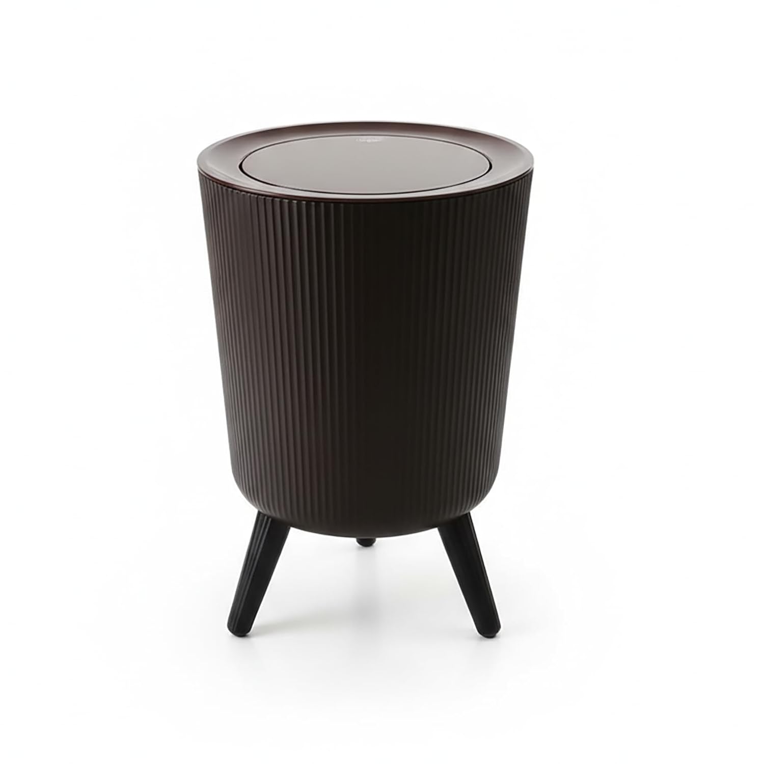 9L Trash Can with Lid – Slim Round Dustbin (Black)