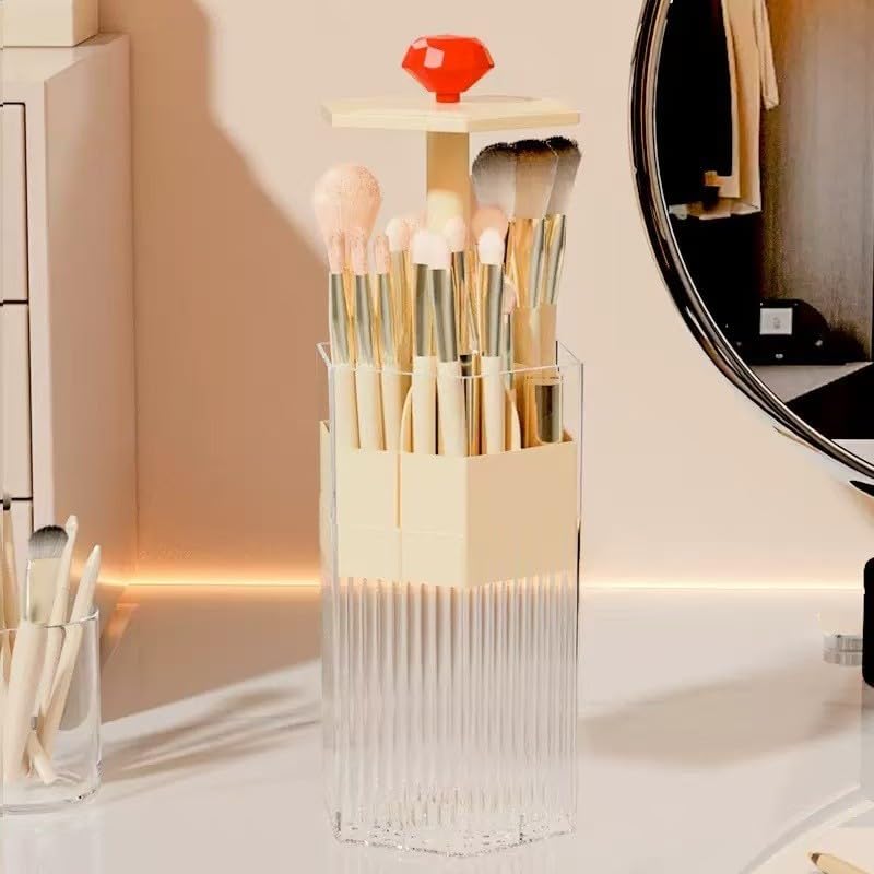 Dustproof Makeup Brush Organizer with Lid