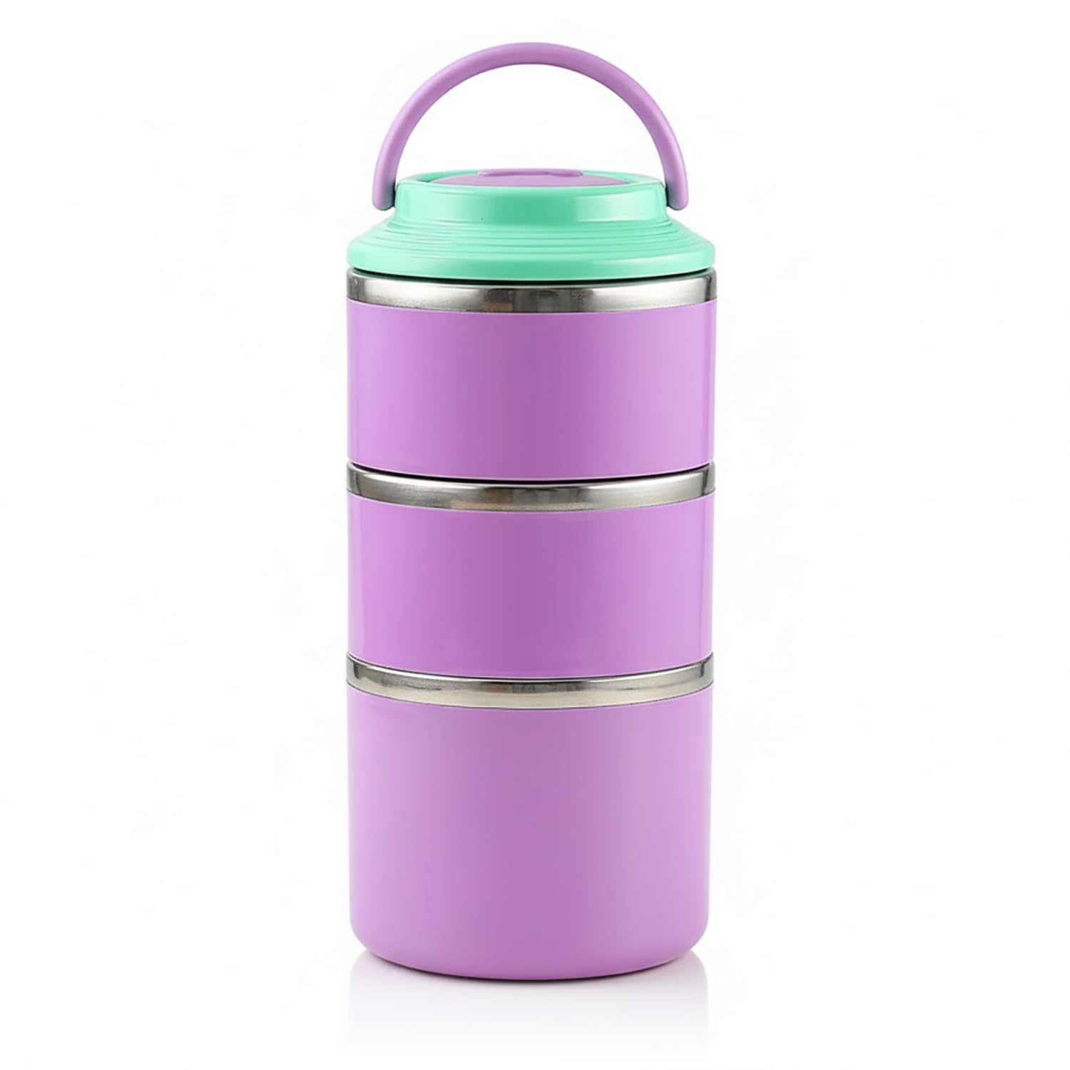 3 Layer 304 Stainless Steel Round Lunch Box