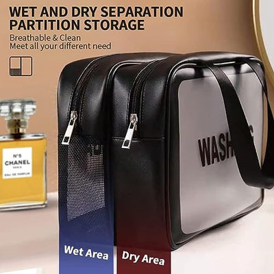 Cosmetics Bags, Translucent Waterproof and Draining Travel Accessories Bag (Black)