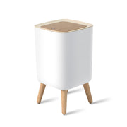 Bathroom Trash Cans with Lids 10 Litre (White)