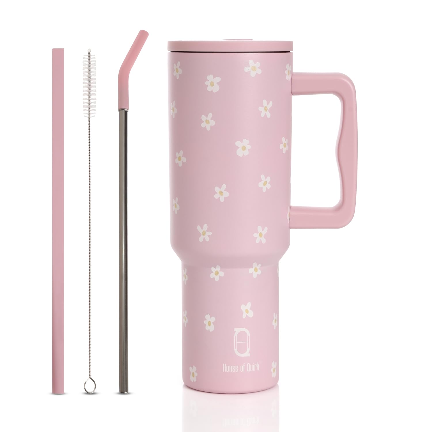 1200ML Insulated Stainless Steel Tumbler with Lid, Handle & Straws - (1200 ML)