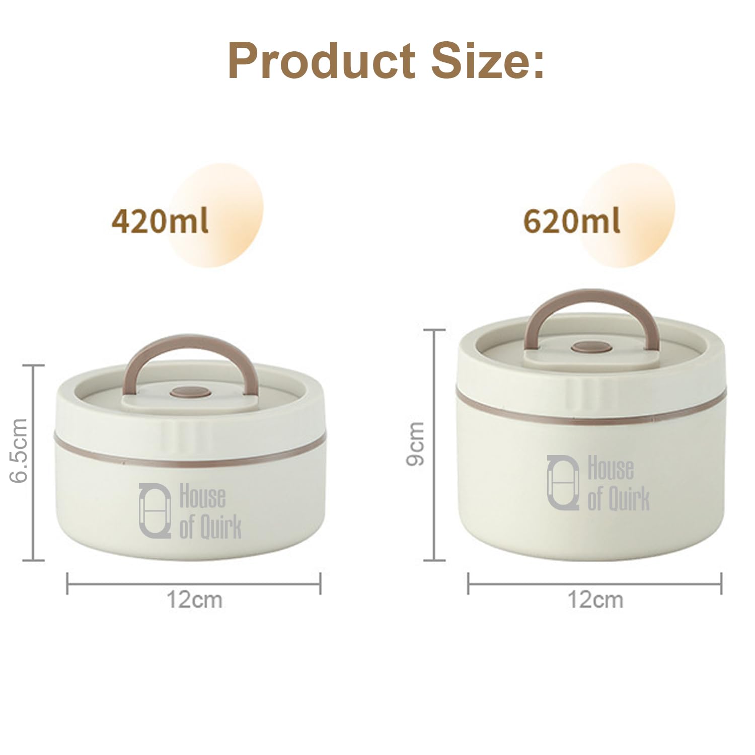 304 Stainless Steel Bento Lunch Box – 2 Stackable Containers with Insulated Thermal Case (Beige)