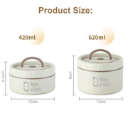 304 Stainless Steel Bento Lunch Box – 2 Stackable Containers with Insulated Thermal Case (Beige)