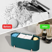 3 Grids Separate Cotton Swabs Dispenser Cotton Ball Storage Box