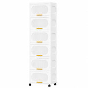 Stackable Collapsible Storage Boxes with Wheels and Doors – Versatile Plastic ( White 40 cm)
