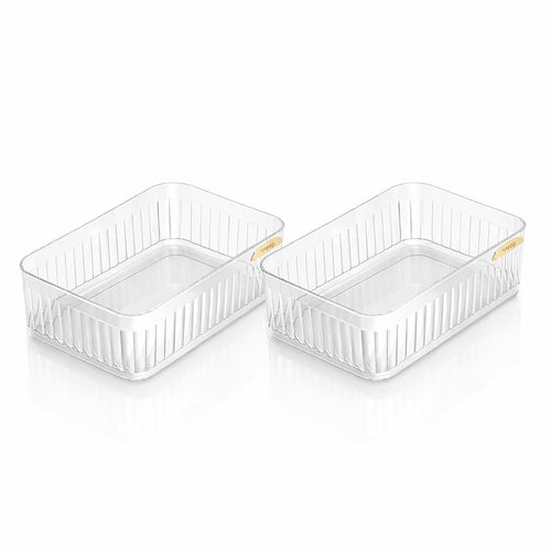 Acrylic Transparent Open Lid Small Decorative (Set of 2)