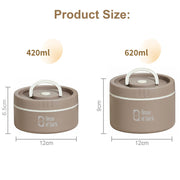 304 Stainless Steel Bento Lunch Box – 2 Stackable, Insulated, Microwave Safe, Portable (Brown)
