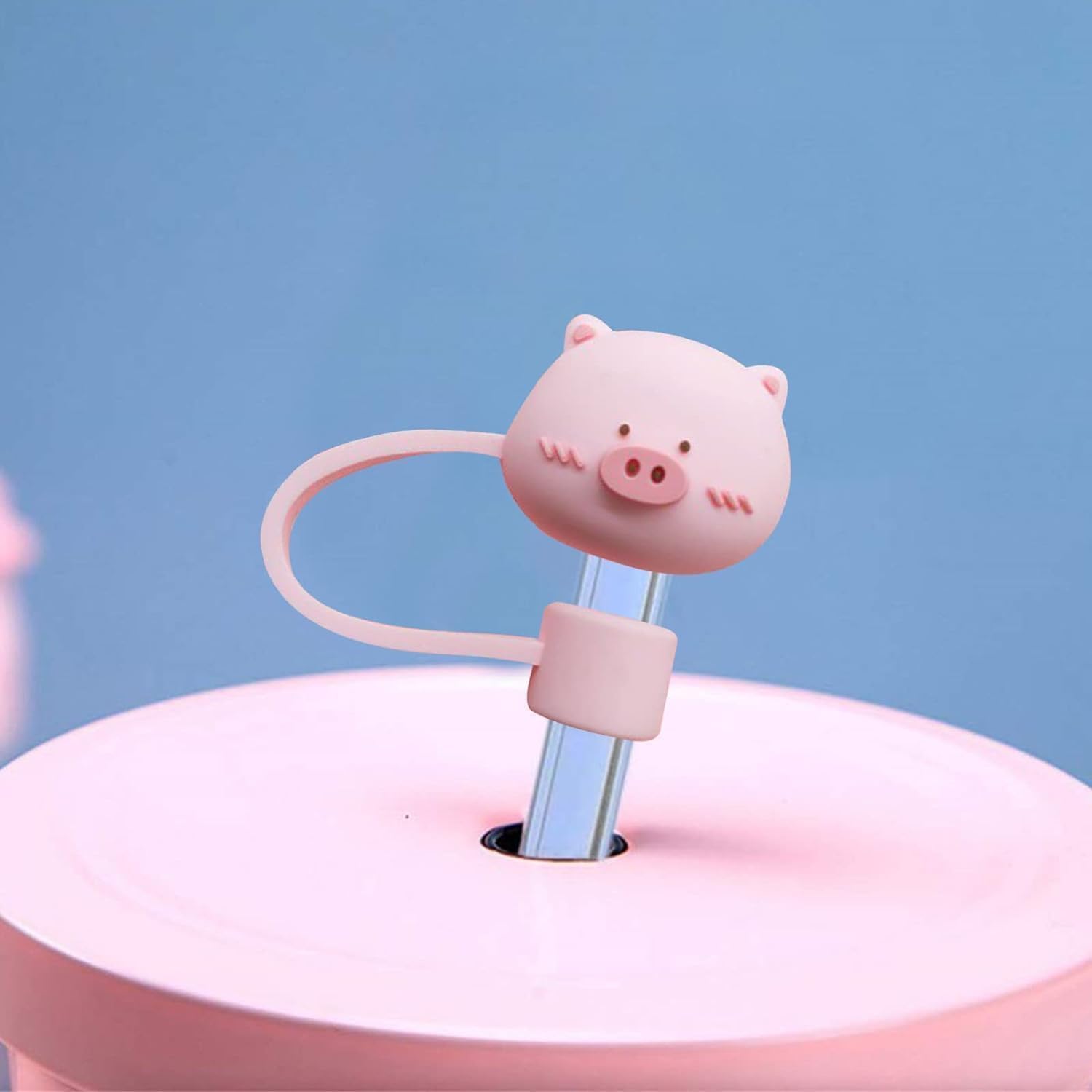 4PCS Silicone Straw Covers Reusable Toppers for 8mm Straw (Tumbler Not Included)