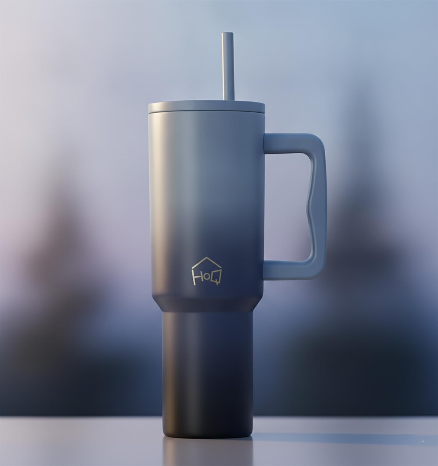 1200ML Stainless Steel Tumbler with Lid, Handle & Straws - (1200 ML)