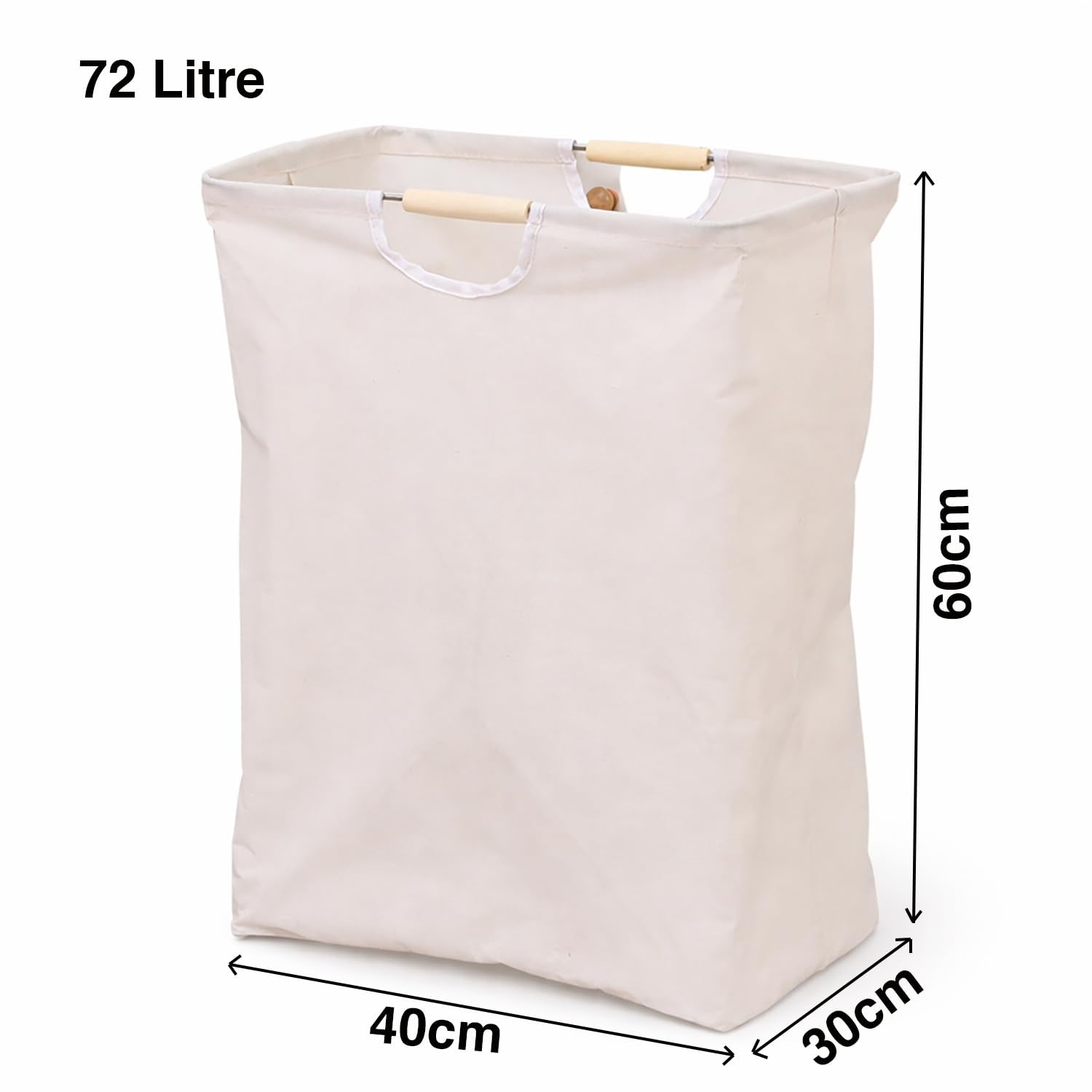 72 Litre Linen Cotton Collapsible Laundry Basket