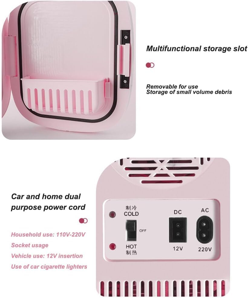 6L Beauty Mini Fridge Skincare Refrigerator with Touch Screen Led