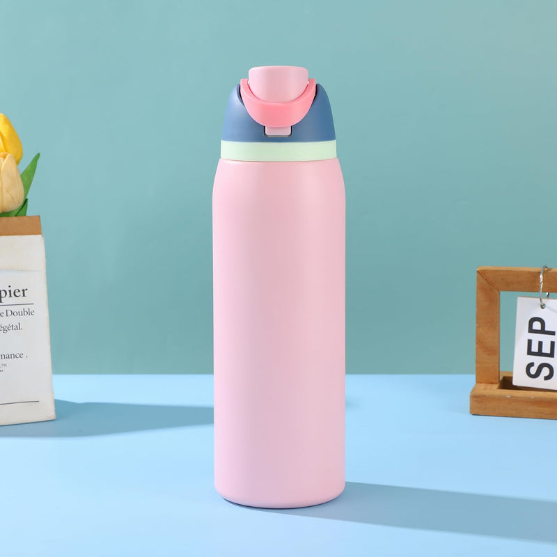 Sippease Insulated Stainless Steel Water Bottle with Straw (950 ML)
