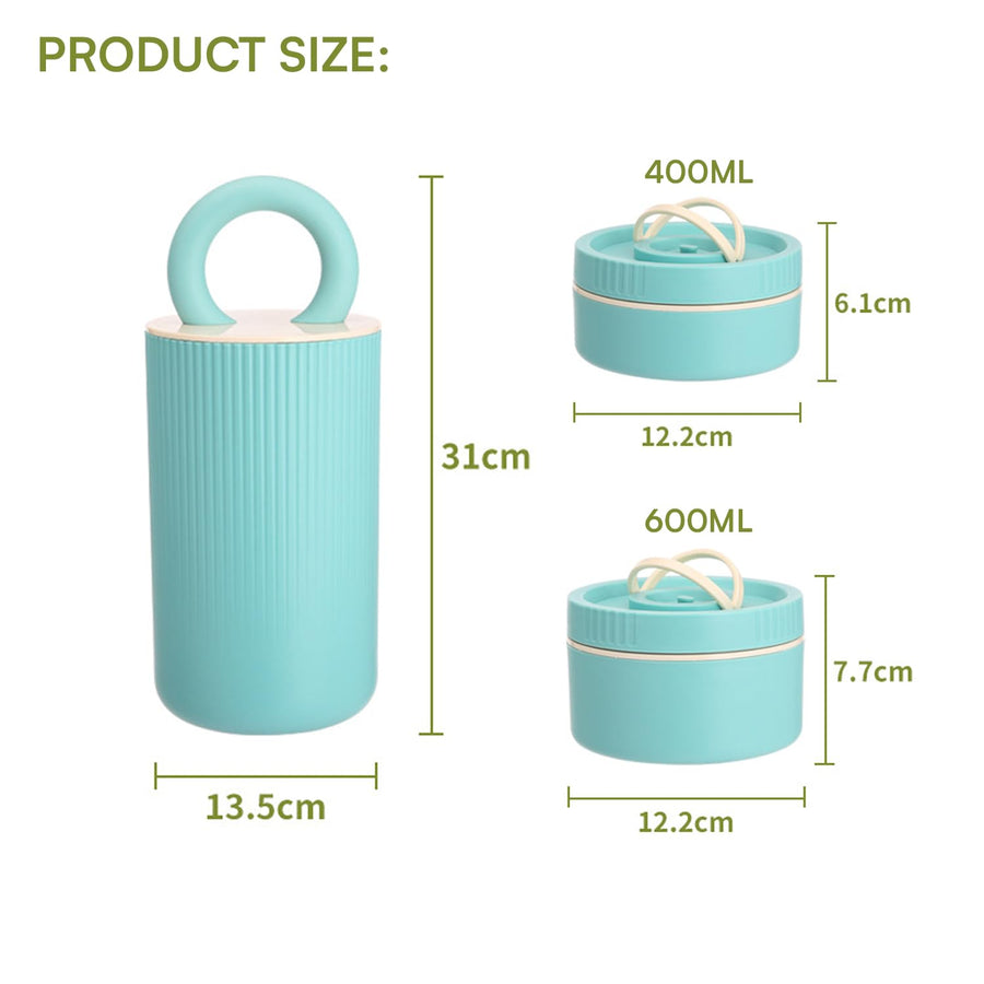 1400ml 304 Stainless Steel Lunch Box, 3 Containers