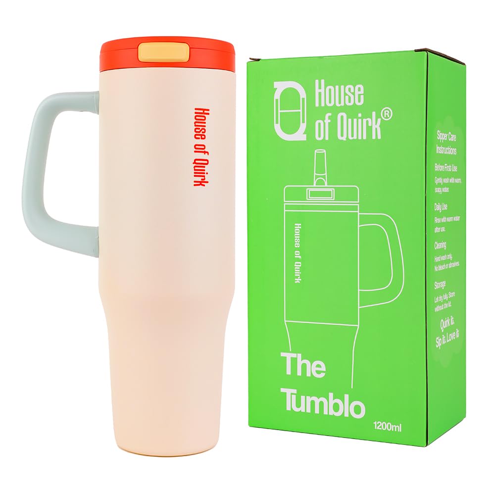 1200ML Stainless Steel Tumbler with Handle & Pop-Up Lid