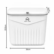 7L Hanging Kitchen Trash Can with Lid, Wall Mounted & Cabinet Door Waste Bin