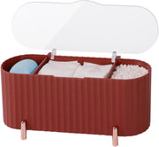 3 Grids Separate Cotton Swabs Dispenser Cotton Ball Storage Box