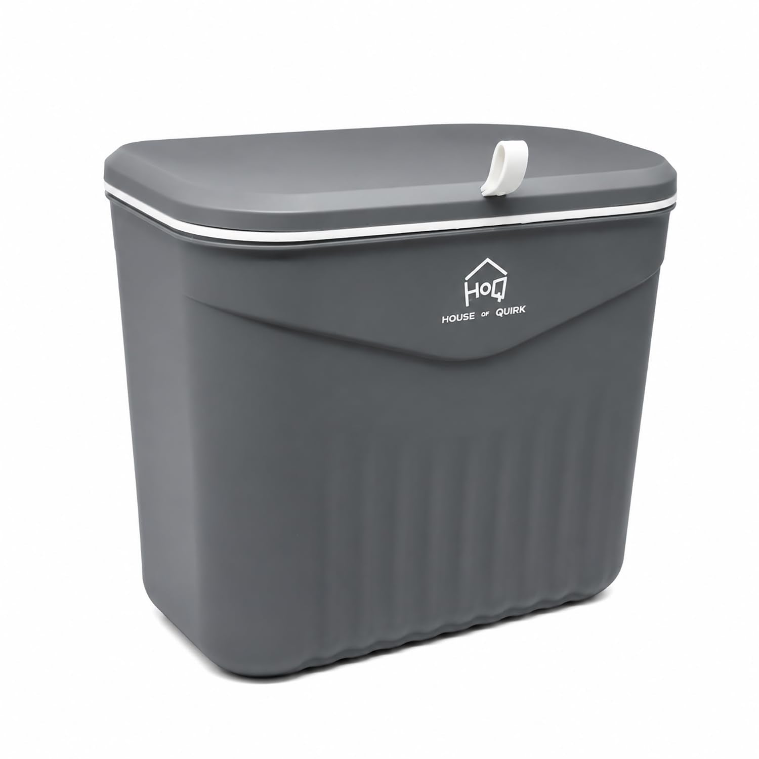 7L Hanging Kitchen Trash Can with Lid, Wall Mounted & Cabinet Door Waste Bin