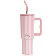 1200ML Stainless Steel Tumbler with Lid, Handle & Straws - (1200 ML)