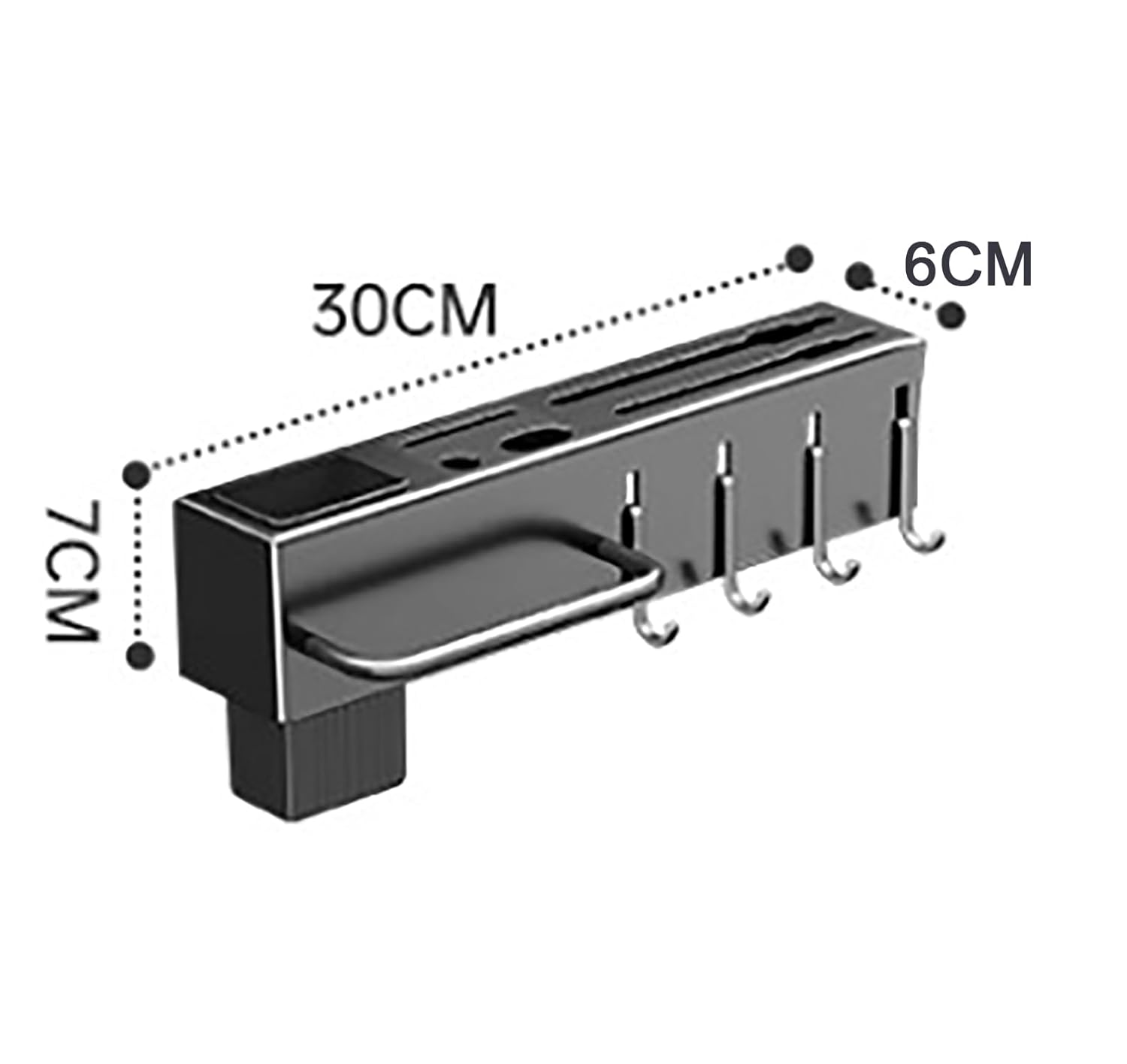Condiment Knife Rack Holder, With 4 Hook Wall Mounted