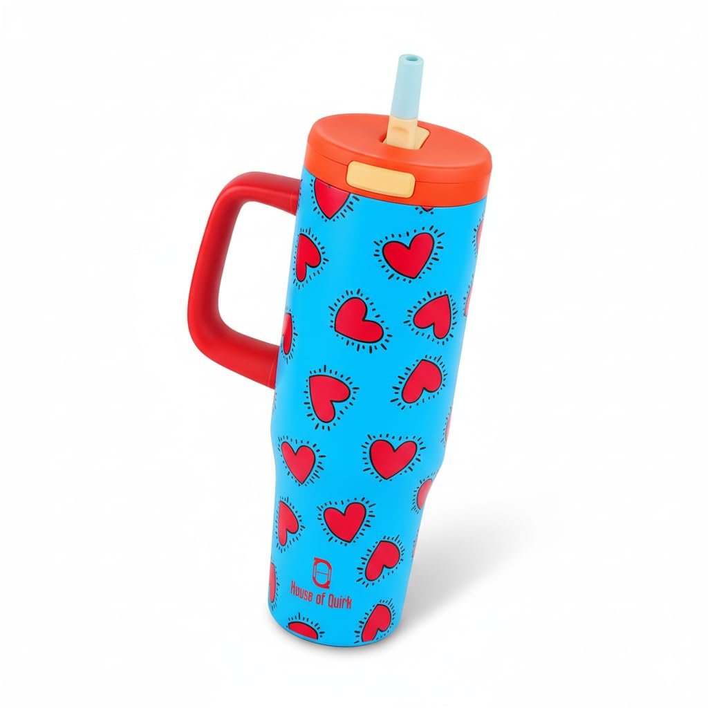 1200ML Stainless Steel Tumbler with Handle & Pop-Up Lid (Printed)