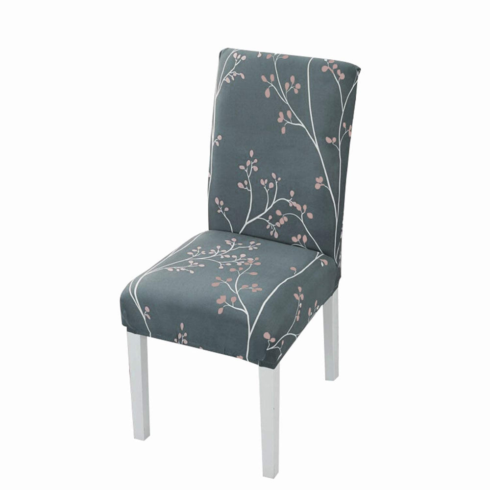 Elastic Chair Cover Stretch Removable Washable (Branch Grey) Polyester