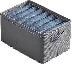 Fabric Wardrobe Clothes Organizer (Big Grids, Grey)