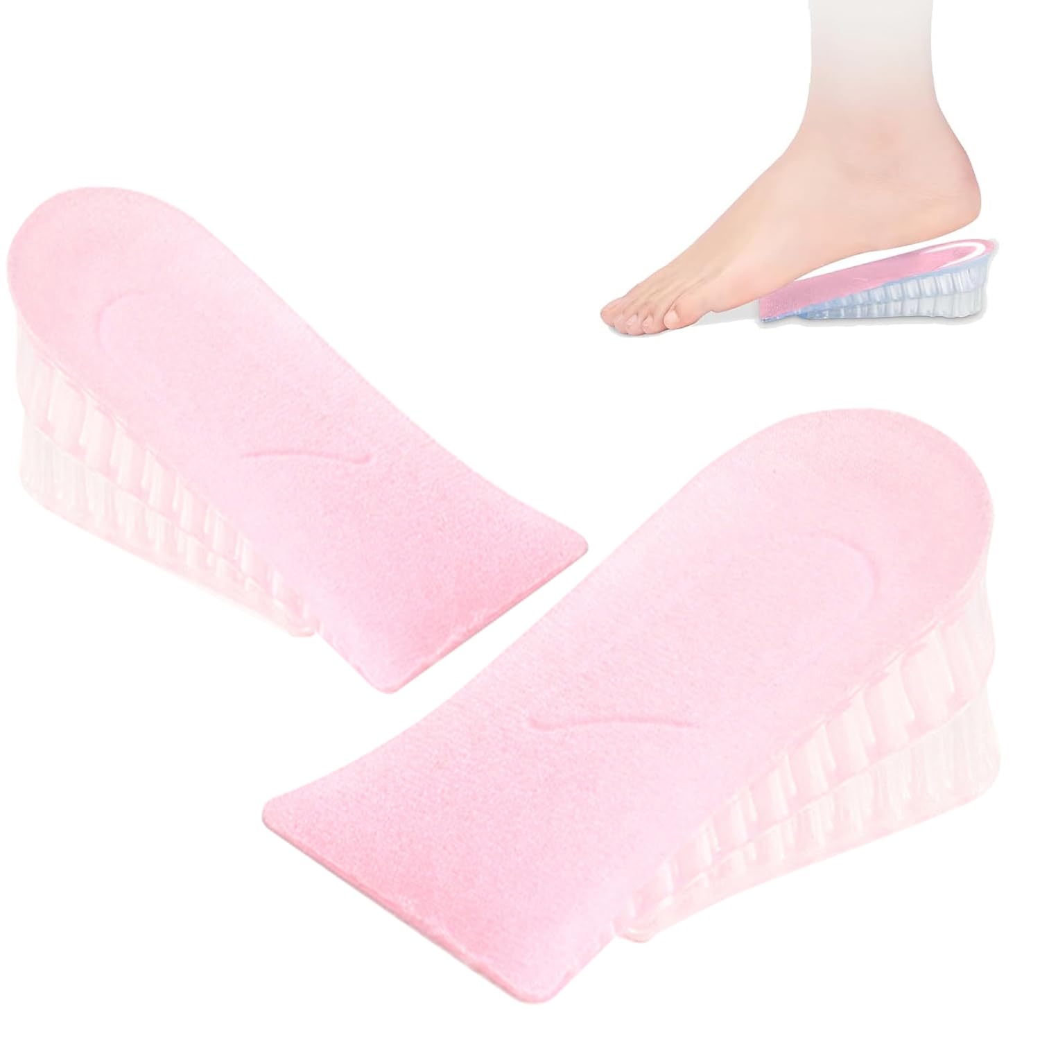 2-Layer Gel Heel Lift Insoles – Height Increase & Cushion Support (Up to 3.5 cm)