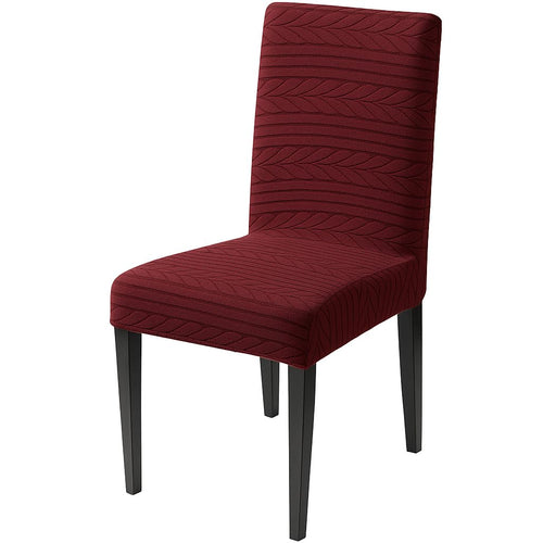 Flexible Stretch Dining Chair Cover – 220 GSM Jacquard Fabric Universal Fit (Maroon)