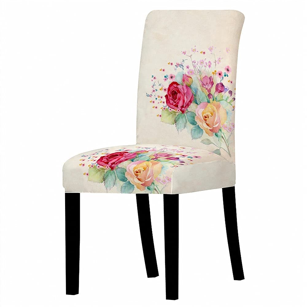 Printed Chair Cover - White Rose