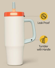 1200ML Stainless Steel Tumbler with Handle & Pop-Up Lid (Printed)
