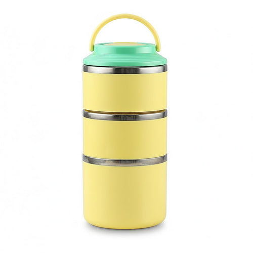 3 Layer 304 Stainless Steel Round Lunch Box