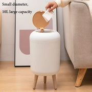 10 Liter Kitchen Dustbin Round (White)