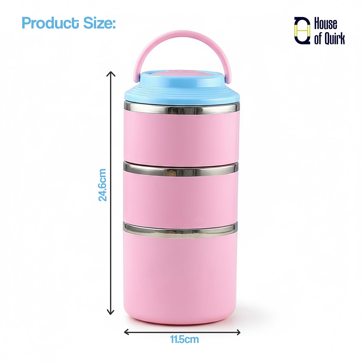 3 Layer 304 Stainless Steel Round Lunch Box