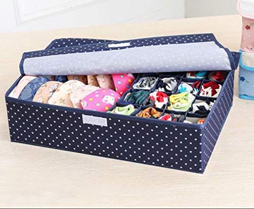 Innerwear Organizer 16+1 Compartment (Navy Blue Polka)