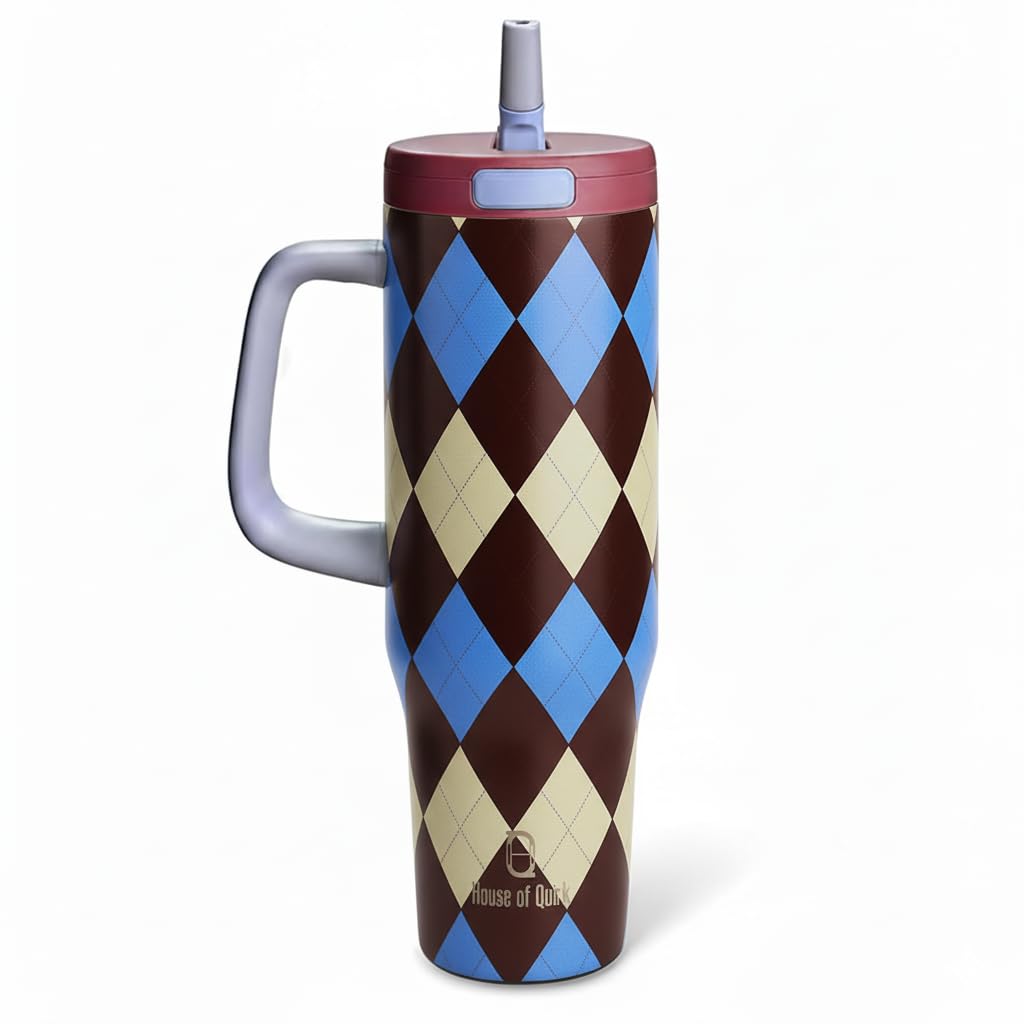 1200ML Stainless Steel Tumbler with Handle & Pop-Up Lid (Printed)