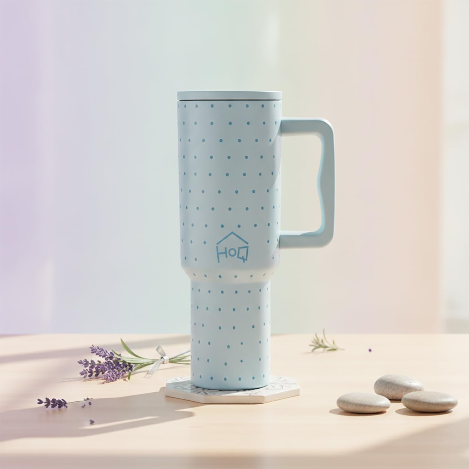1200ML Stainless Steel Tumbler with Lid, Handle & Straws - (1200 ML)