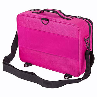 3 Layers Large Capacity Makeup Case with Adjustable Compartment (Dark Pink)