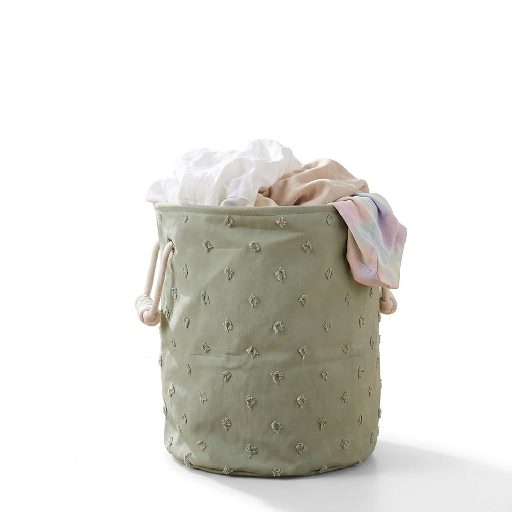 Pom Pom Round Laundry Basket