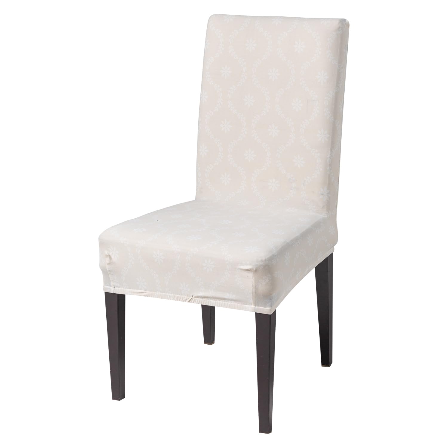 Elastic Chair Cover Stretch Removable Washable (Beige Blossom)