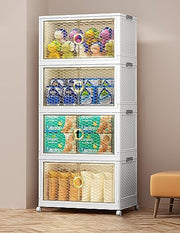 Plastic Storage Bins for Closet Organizers with Open Front Door (70cm, White)