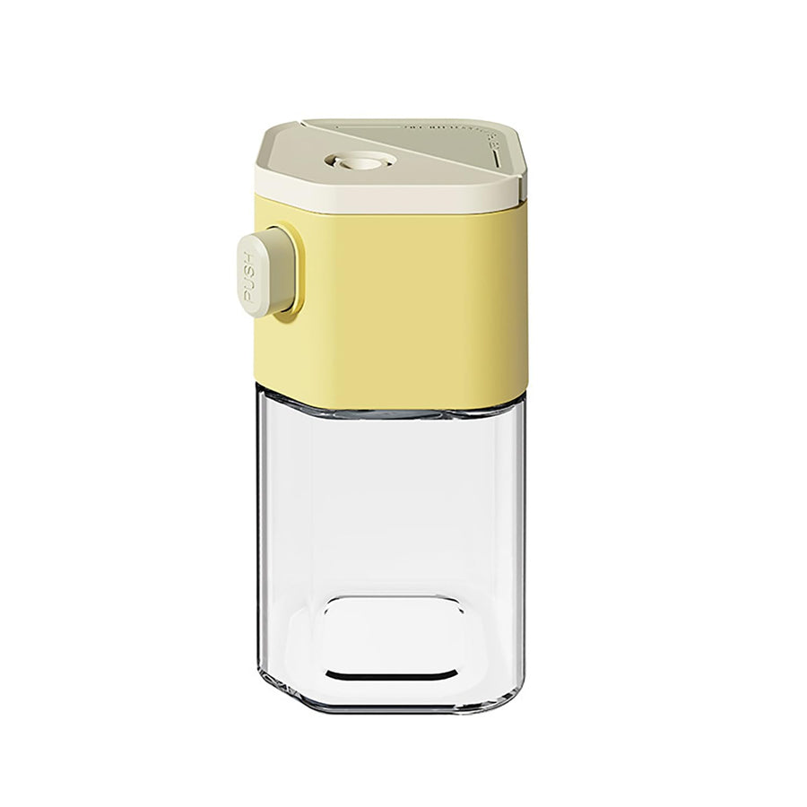 180ml Dual-Use Glass Seasoning Pot with Press Lid – One-Hand Salt & Pepper Shaker Jar