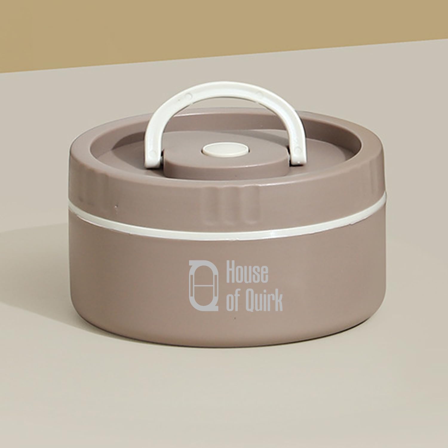 304 Stainless Steel Bento Lunch Box – 2 Stackable, Insulated, Microwave Safe, Portable (Brown)