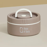 304 Stainless Steel Bento Lunch Box – 2 Stackable, Insulated, Microwave Safe, Portable (Brown)